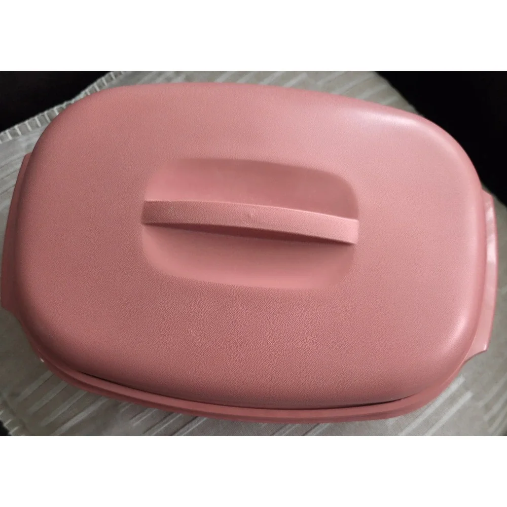 Tupperware Vtg Microwave Steamer 6 Cup 1.4L 3 Piece Set Pink‎ 1273-4 Made in USA